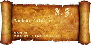 Markon Zalán névjegykártya